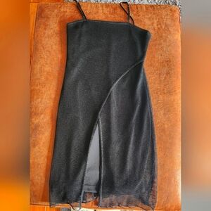 Next Up Black Slip Dress